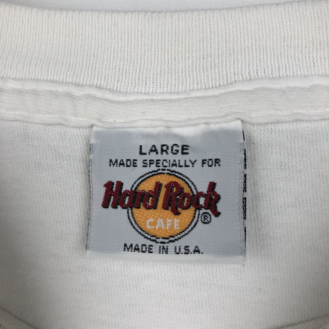 90'S HARD ROCK CAFE Hard Rock Cafe Advertising T-shirt Made in USA Men's L Vintage cotton white type Vintage Second Hand