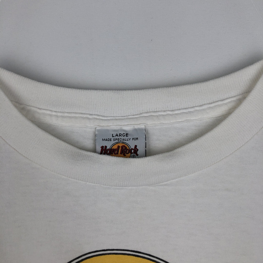 90'S HARD ROCK CAFE Hard Rock Cafe Advertising T-shirt Made in USA Men's L Vintage cotton white type Vintage Second Hand