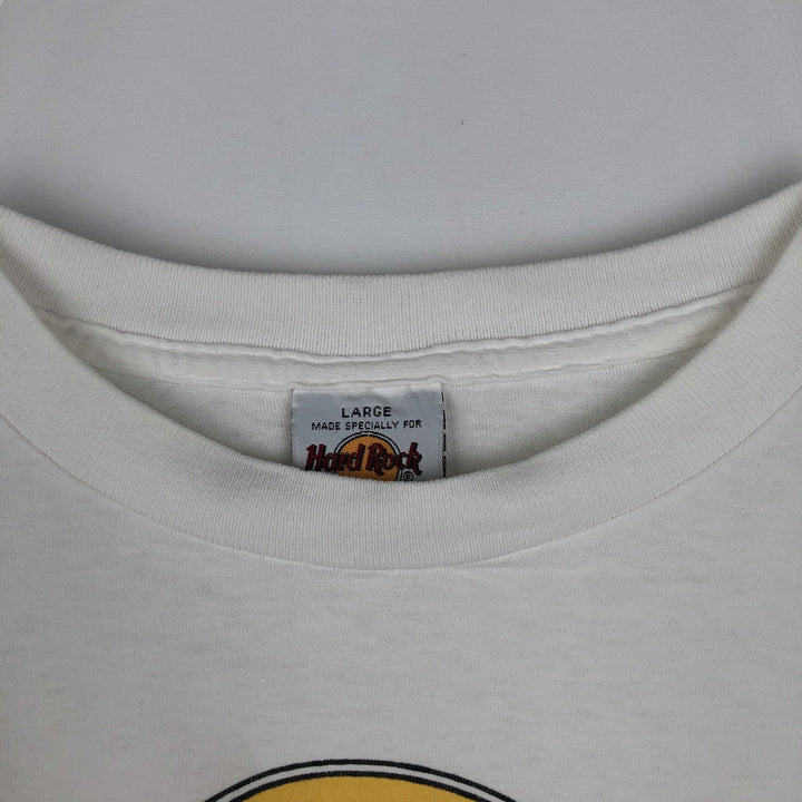 90'S HARD ROCK CAFE Hard Rock Cafe Advertising T-shirt Made in USA Men's L Vintage cotton white type Vintage Second Hand