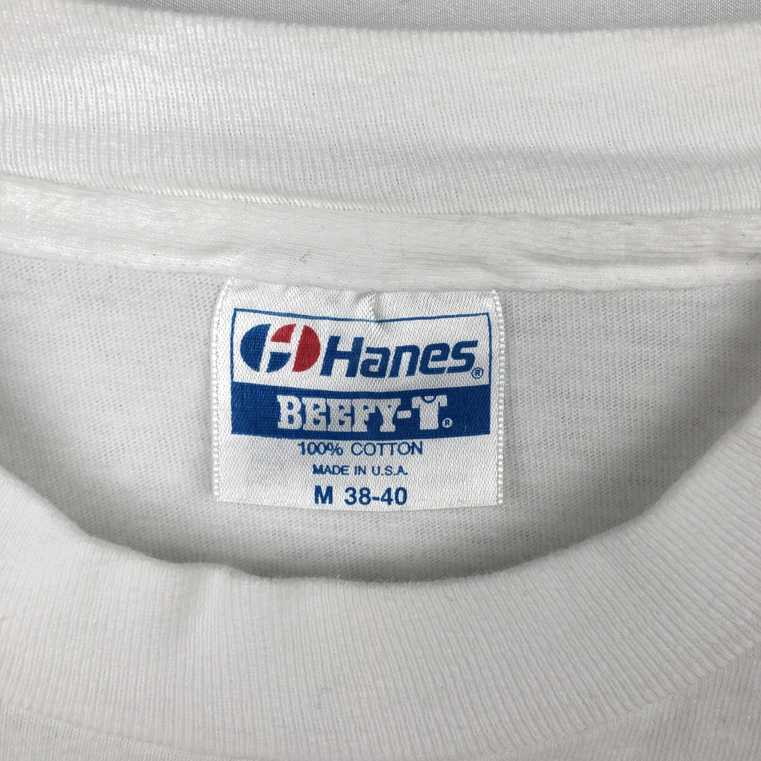 80'S Hanes BEEFY-T Blue Tag Hard Rock Cafe Advertising T-Shirt, Made in USA, Men's Size M (approx.), Vintage cotton white type Vintage Second Hand
