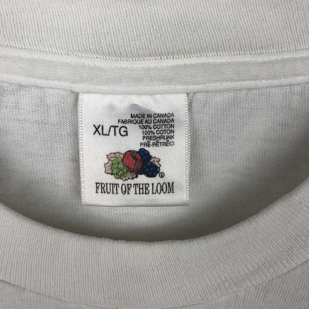 90'S Fruit of the Loom Hard Rock Cafe advertising t-shirt, made in Canada, men's size XL equivalent. cotton white type Vintage Second Hand