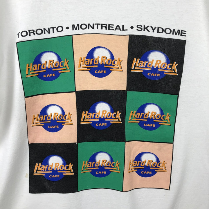 90'S Fruit of the Loom Hard Rock Cafe advertising t-shirt, made in Canada, men's size XL equivalent. cotton white type Vintage Second Hand