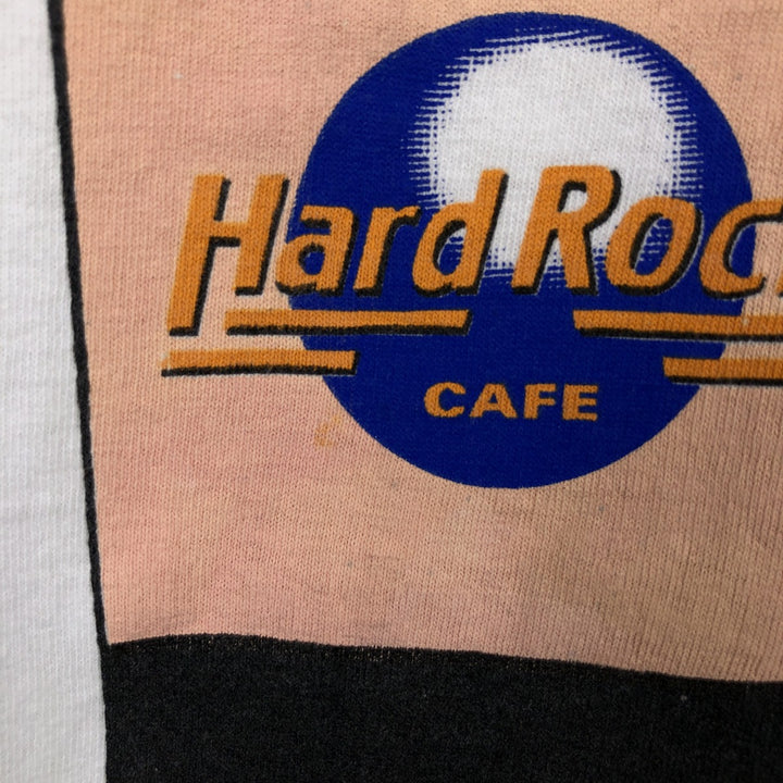 90'S Fruit of the Loom Hard Rock Cafe advertising t-shirt, made in Canada, men's size XL equivalent. cotton white type Vintage Second Hand