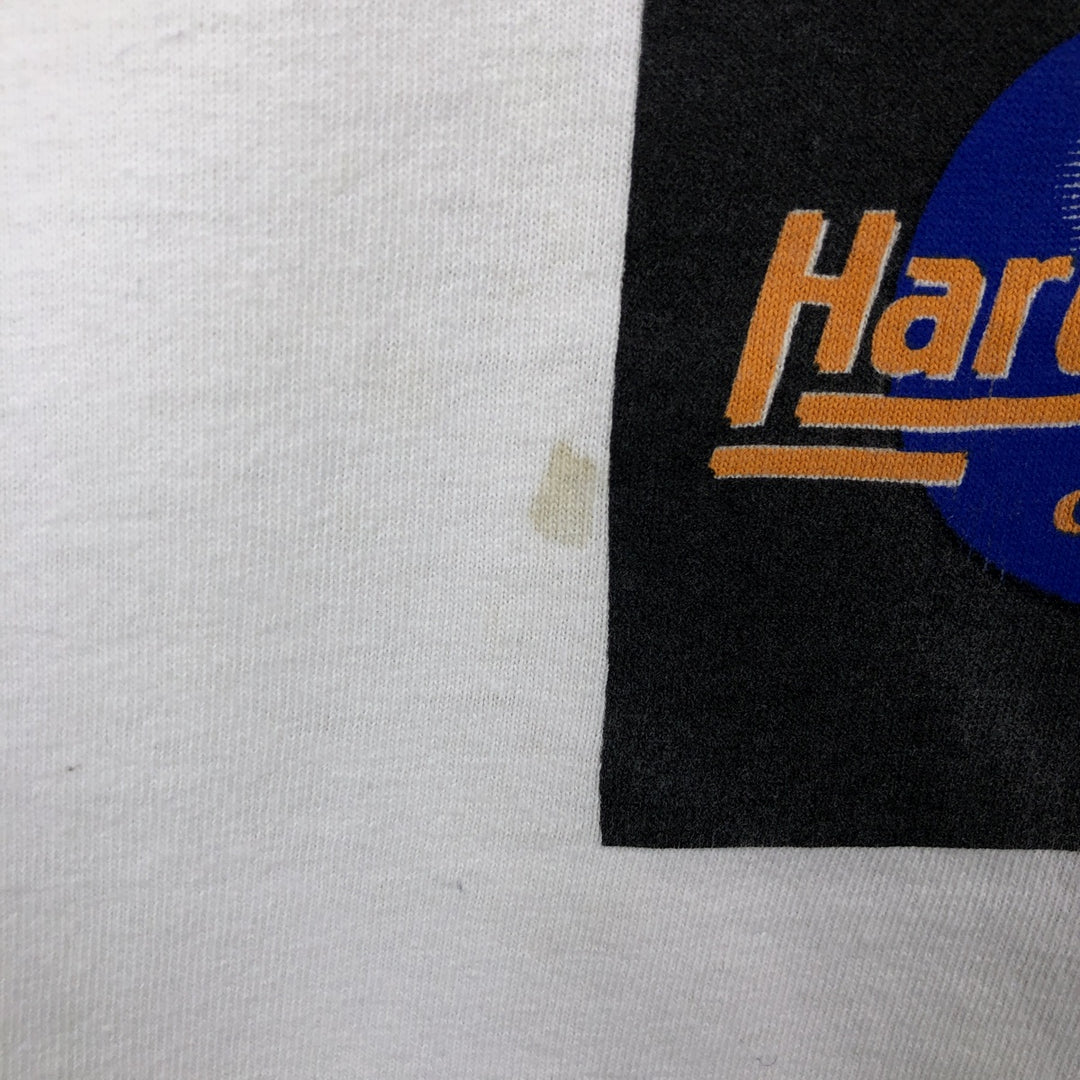 90'S Fruit of the Loom Hard Rock Cafe advertising t-shirt, made in Canada, men's size XL equivalent. cotton white type Vintage Second Hand