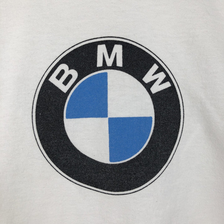 90s-00'S BMW advertising T-shirt, made in USA, men's size L (approx.) cotton white type Vintage Second Hand