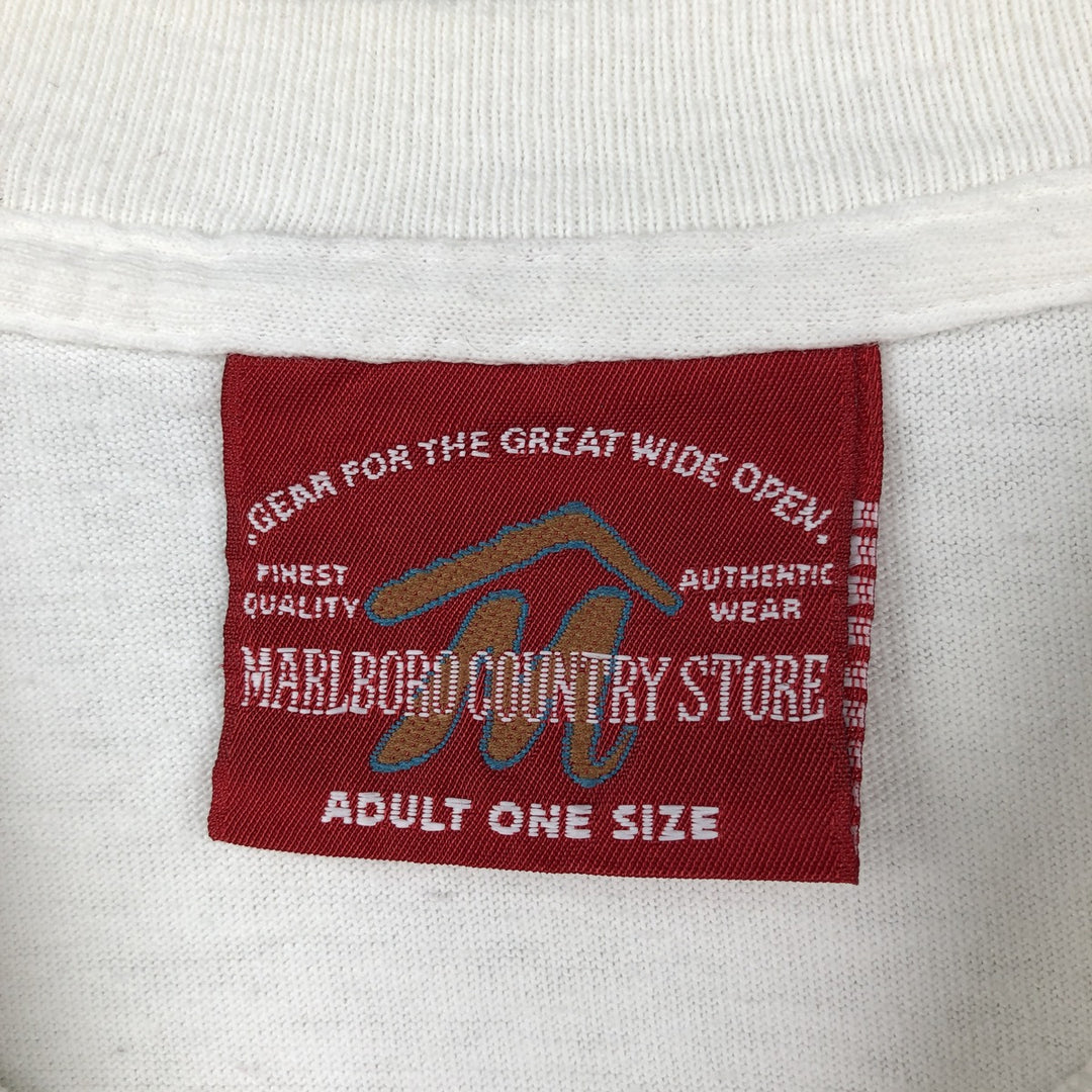 90'S MARLBORO COUNTRY STORE Marlboro Advertising T-shirt, Made in USA, Men's XL equivalent, Vintage cotton white type Vintage Second Hand