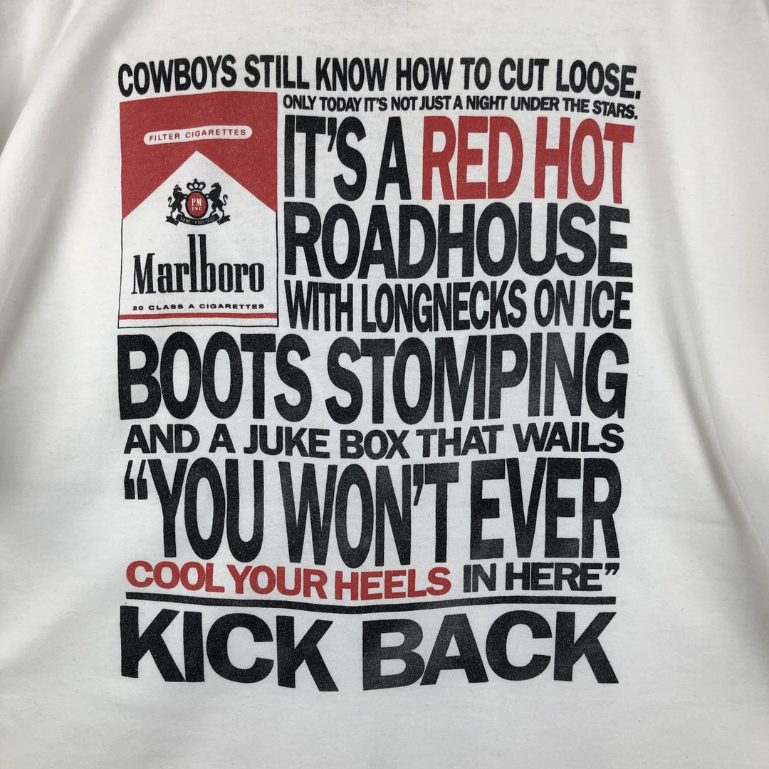 90'S MARLBORO COUNTRY STORE Marlboro Advertising T-shirt, Made in USA, Men's XL equivalent, Vintage cotton white type Vintage Second Hand