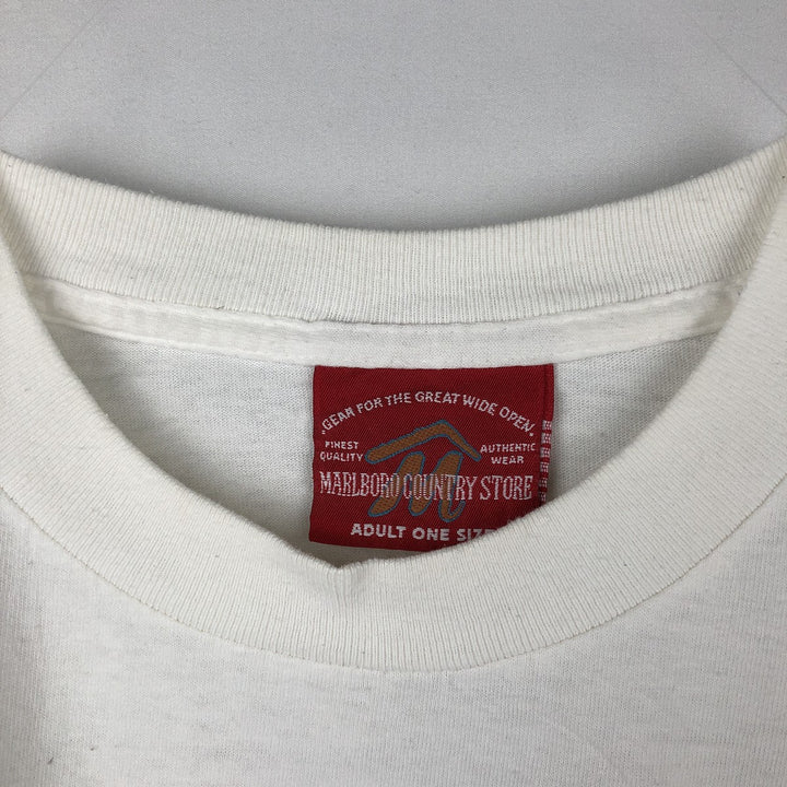 90'S MARLBORO COUNTRY STORE Marlboro Advertising T-shirt, Made in USA, Men's XL equivalent, Vintage cotton white type Vintage Second Hand