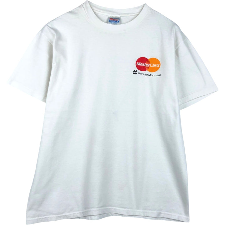 90'S Hanes BEEFY-T Mastercard Advertising T-Shirt, Men's Size L (approx.), Vintage cotton white type Vintage Second Hand