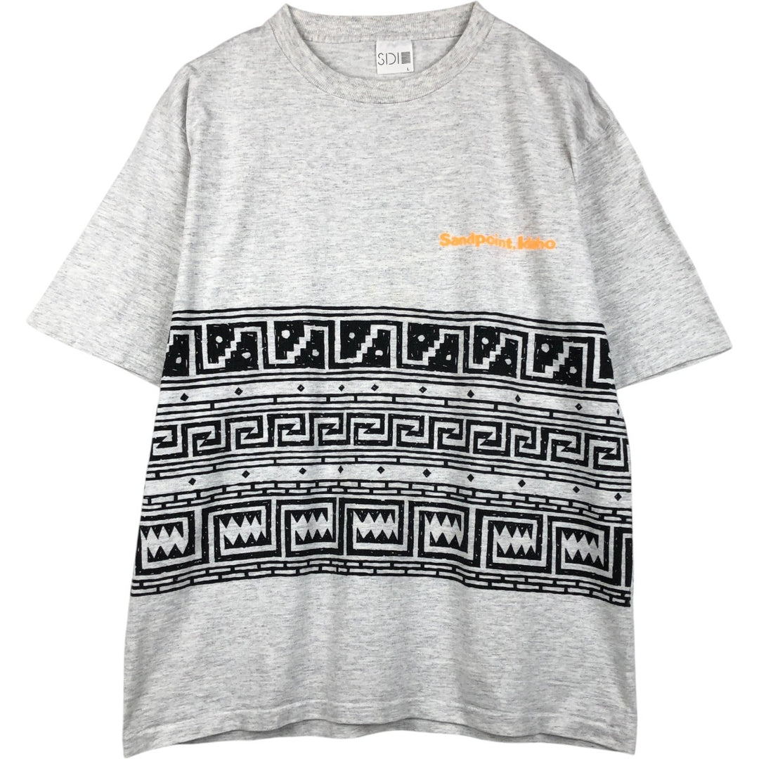 90'S SDI Print T-Shirt, Made in USA, Men's Size L (Equivalent), Vintage cotton gray type Vintage Second Hand