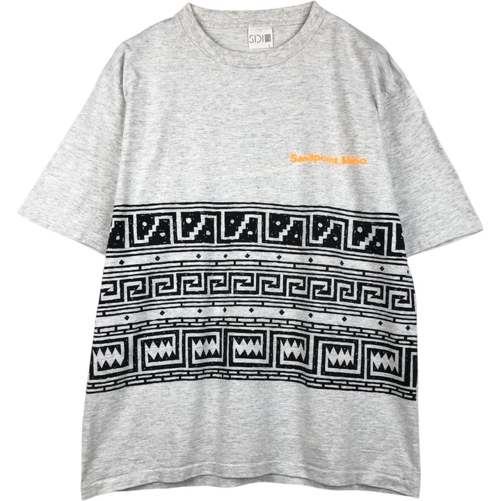 90'S SDI Print T-Shirt, Made in USA, Men's Size L (Equivalent), Vintage cotton gray type Vintage Second Hand