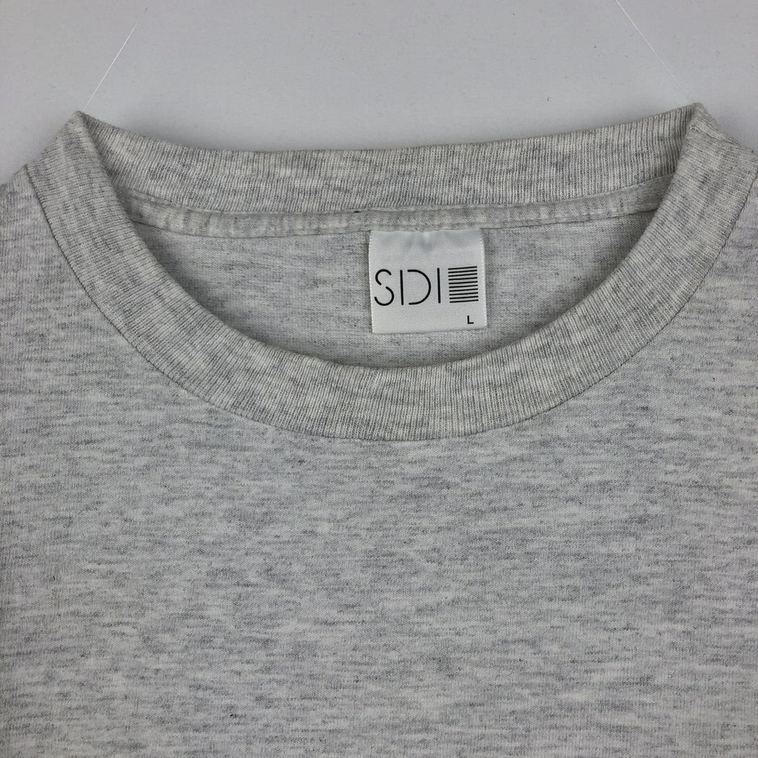 90'S SDI Print T-Shirt, Made in USA, Men's Size L (Equivalent), Vintage cotton gray type Vintage Second Hand