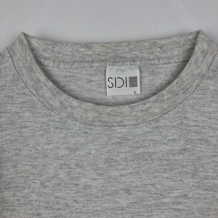 90'S SDI Print T-Shirt, Made in USA, Men's Size L (Equivalent), Vintage cotton gray type Vintage Second Hand