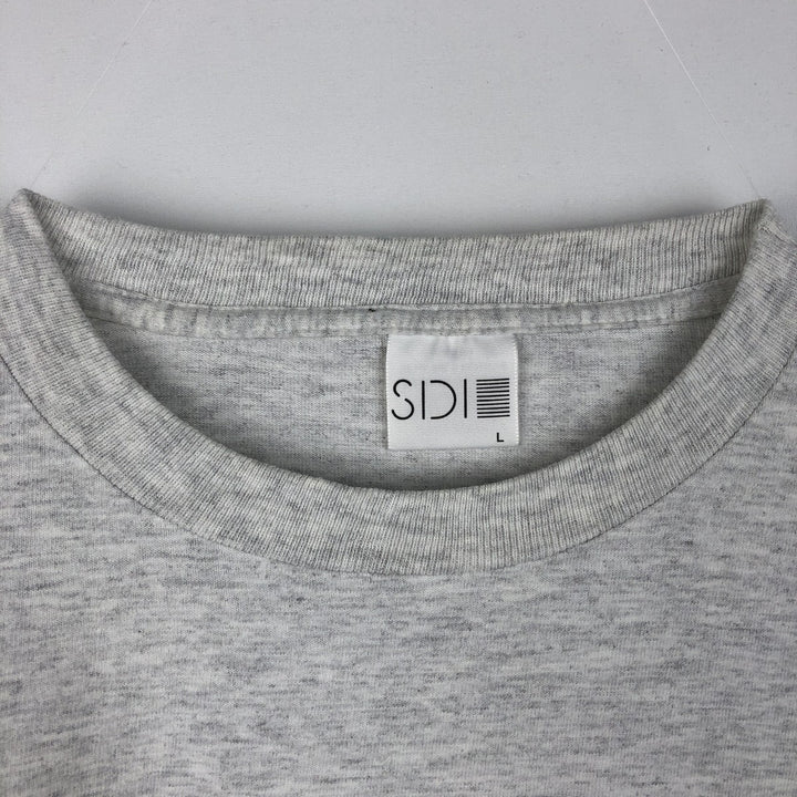 90'S SDI Print T-Shirt, Made in USA, Men's Size L (Equivalent), Vintage cotton gray type Vintage Second Hand