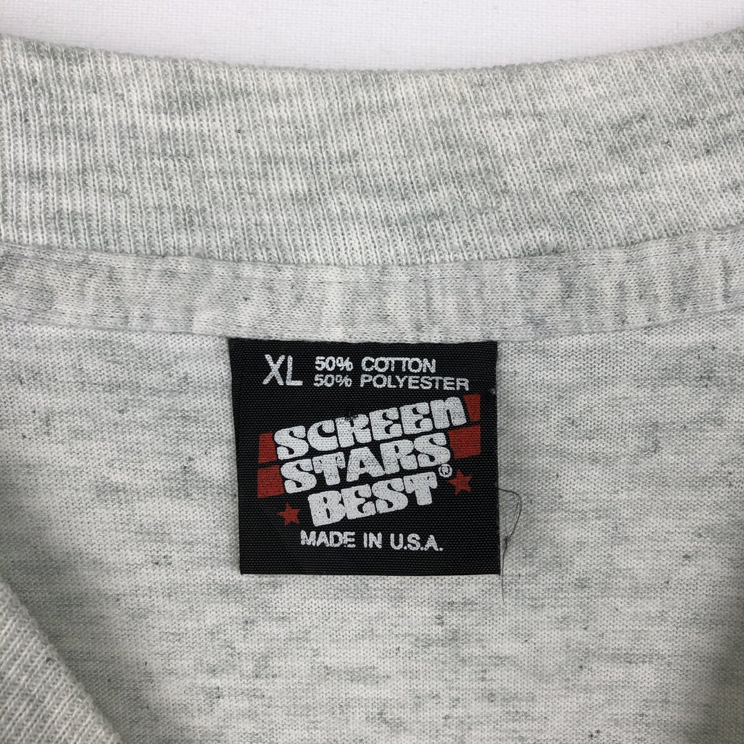 90'S Screen Stars Best Skull Pattern Print T-Shirt, Made in USA, Men's XL equivalent, Vintage cotton gray type Vintage Second Hand