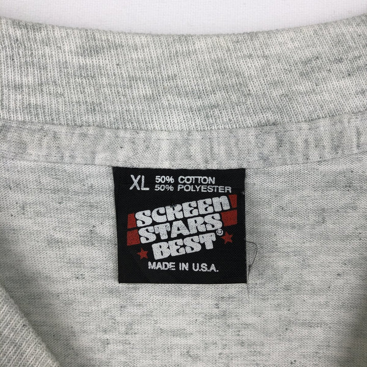 90'S Screen Stars Best Skull Pattern Print T-Shirt, Made in USA, Men's XL equivalent, Vintage cotton gray type Vintage Second Hand