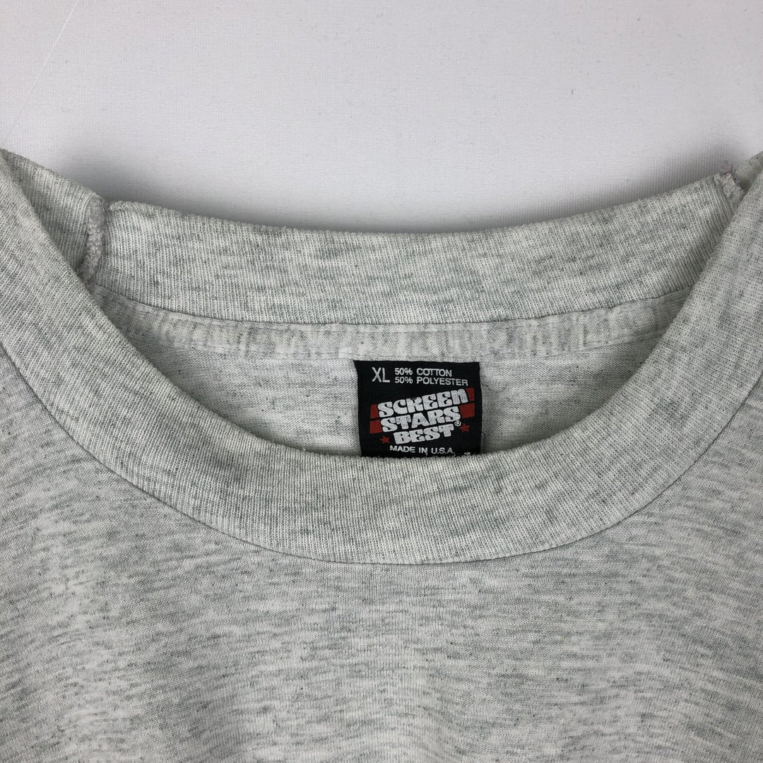 90'S Screen Stars Best Skull Pattern Print T-Shirt, Made in USA, Men's XL equivalent, Vintage cotton gray type Vintage Second Hand