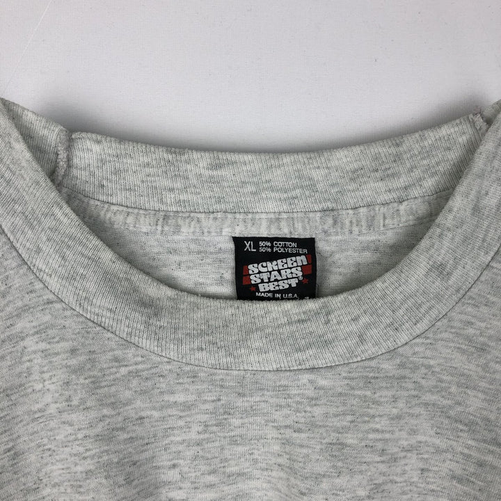 90'S Screen Stars Best Skull Pattern Print T-Shirt, Made in USA, Men's XL equivalent, Vintage cotton gray type Vintage Second Hand