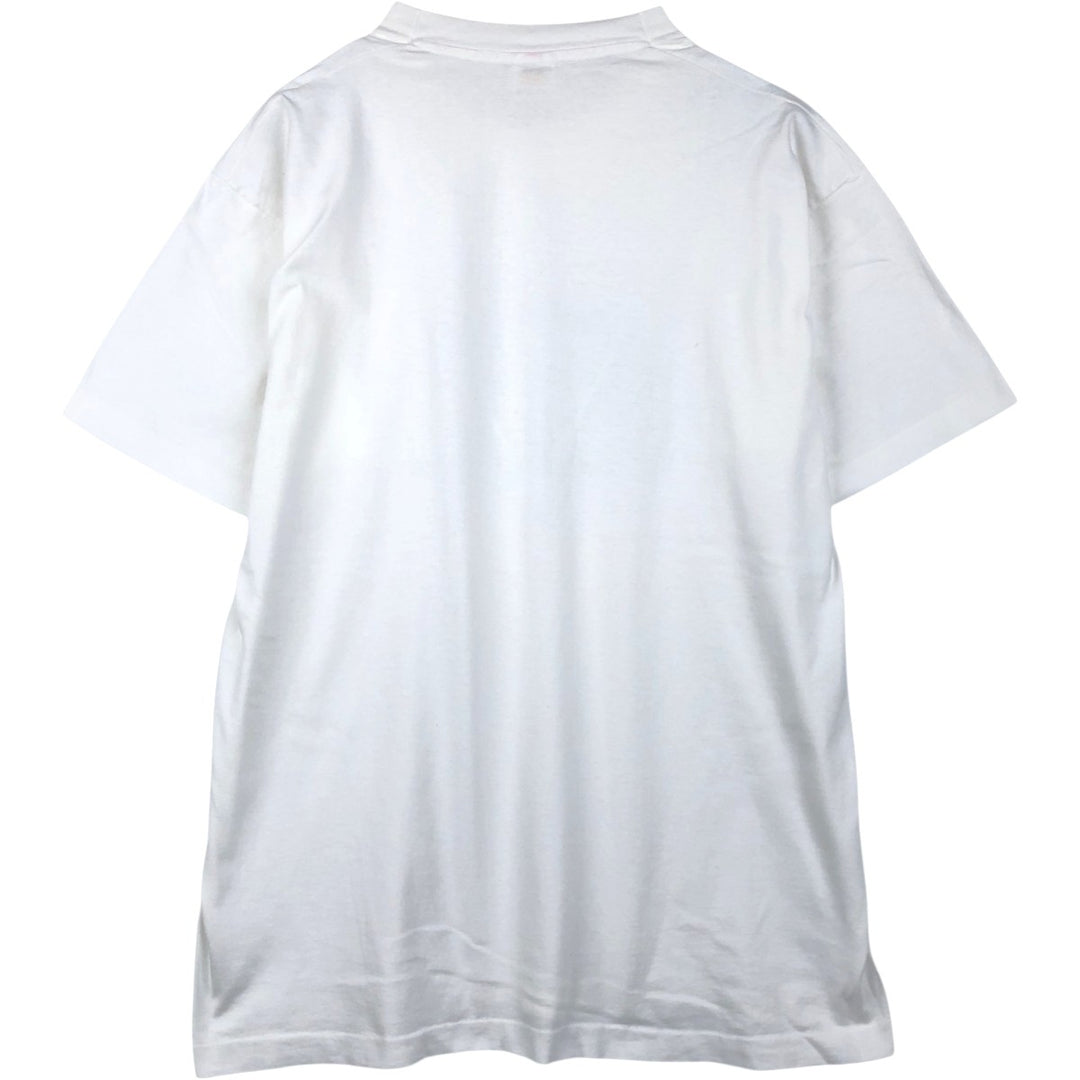 90'S Fruit of the Loom printed T-shirt, made in the USA, men's XL size, vintage cotton white type Vintage Second Hand