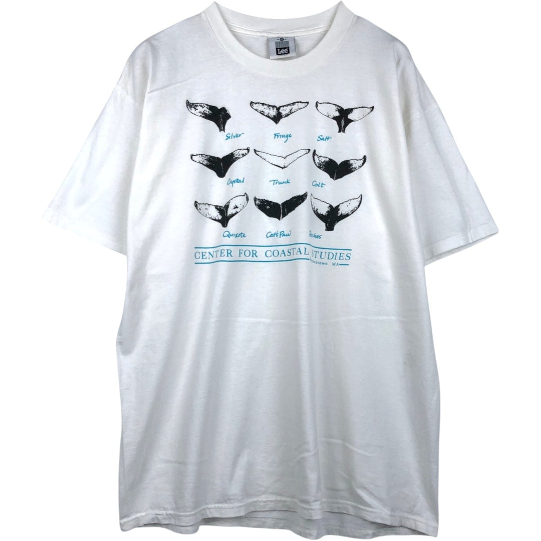 90'S Lee Print T-Shirt, Made in USA, Men's XL equivalent, Vintage cotton white type Vintage Second Hand