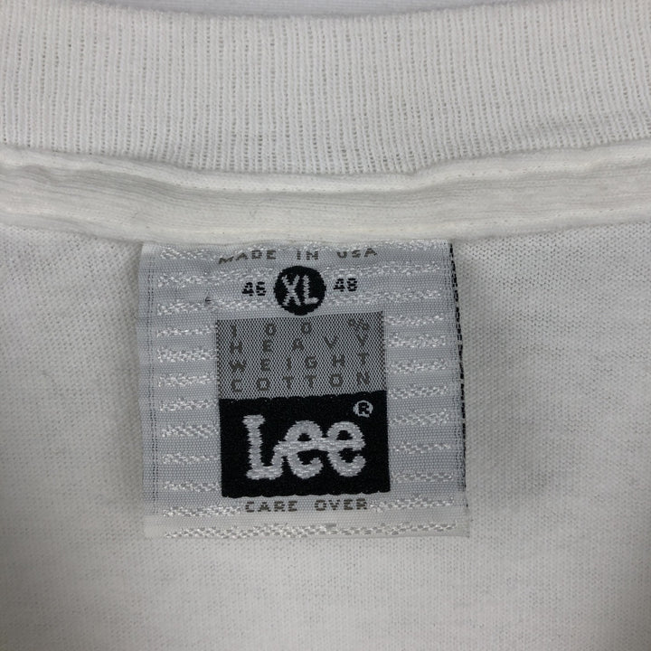 90'S Lee Print T-Shirt, Made in USA, Men's XL equivalent, Vintage cotton white type Vintage Second Hand