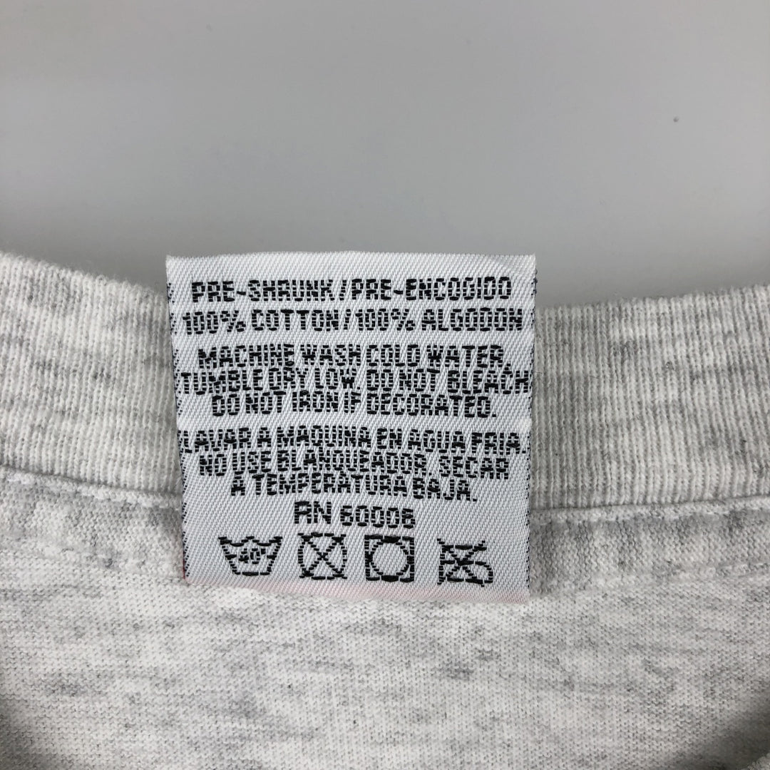 90'S Q-TEES Print T-Shirt, Made in USA, Men's XL equivalent, Vintage cotton gray type Vintage Second Hand