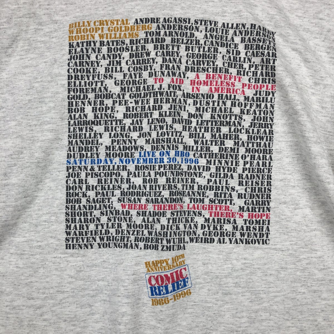 90'S Q-TEES Print T-Shirt, Made in USA, Men's XL equivalent, Vintage cotton gray type Vintage Second Hand