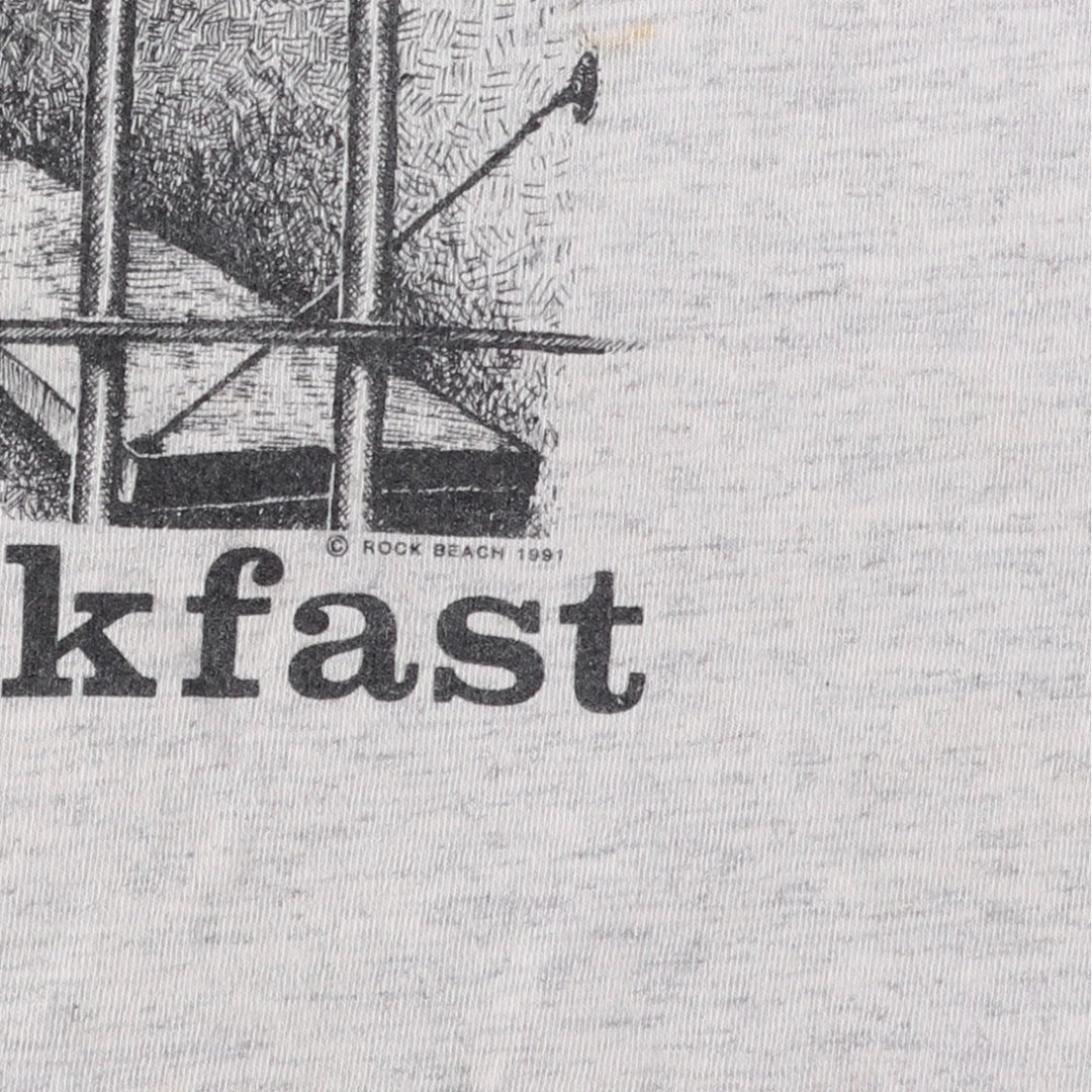90'S Gildan Heavy Weight Print T-Shirt, Made in Canada, Men's Size L (approx.), Vintage cotton gray type Vintage Second Hand
