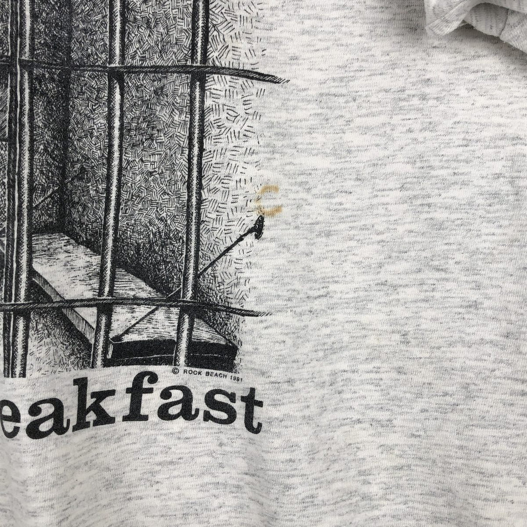 90'S Gildan Heavy Weight Print T-Shirt, Made in Canada, Men's Size L (approx.), Vintage cotton gray type Vintage Second Hand
