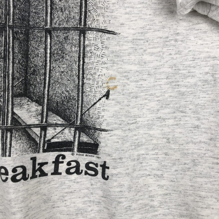 90'S Gildan Heavy Weight Print T-Shirt, Made in Canada, Men's Size L (approx.), Vintage cotton gray type Vintage Second Hand