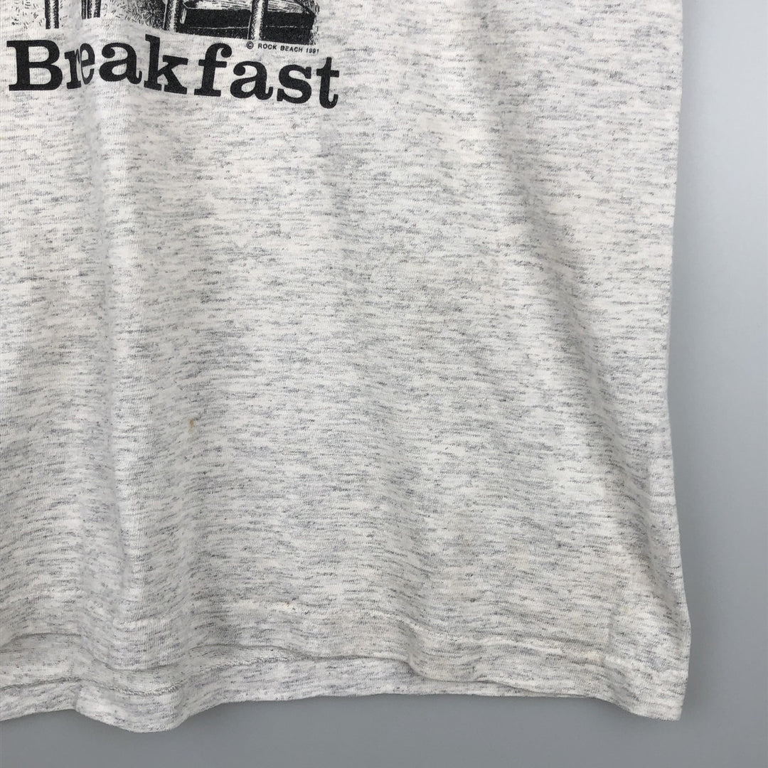 90'S Gildan Heavy Weight Print T-Shirt, Made in Canada, Men's Size L (approx.), Vintage cotton gray type Vintage Second Hand