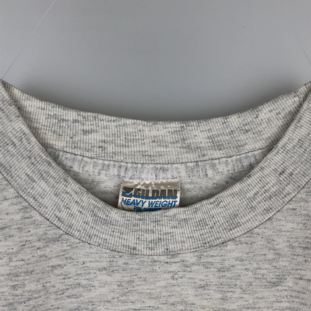 90'S Gildan Heavy Weight Print T-Shirt, Made in Canada, Men's Size L (approx.), Vintage cotton gray type Vintage Second Hand
