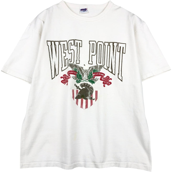 90'S MVP USMA (United States Military Academy) Military Print T-Shirt, Made in USA, Men's Size L (Equivalent), Vintage cotton white type Vintage Second Hand