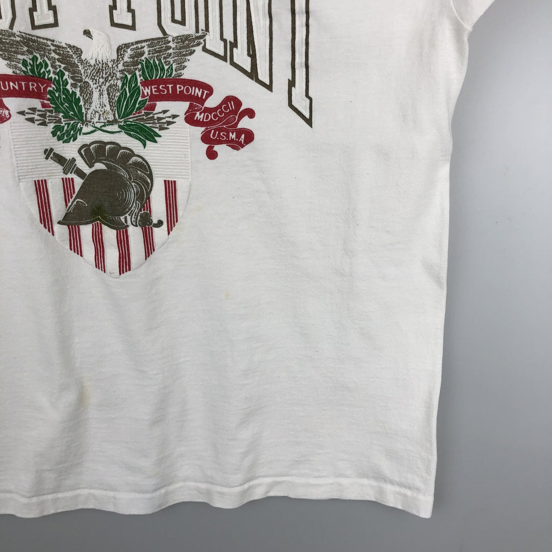 90'S MVP USMA (United States Military Academy) Military Print T-Shirt, Made in USA, Men's Size L (Equivalent), Vintage cotton white type Vintage Second Hand