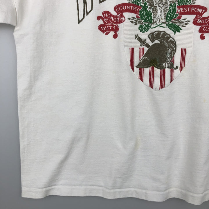 90'S MVP USMA (United States Military Academy) Military Print T-Shirt, Made in USA, Men's Size L (Equivalent), Vintage cotton white type Vintage Second Hand