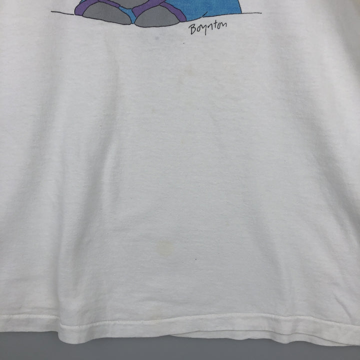 90'S message print T-shirt, men's size M equivalent, vintage. unclear white type Vintage Second Hand