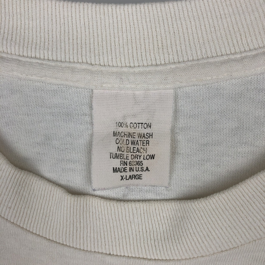 90'S rel.e.vant.products printed T-shirt, made in USA, men's size XL equivalent, vintage. cotton ivory Vintage Second Hand