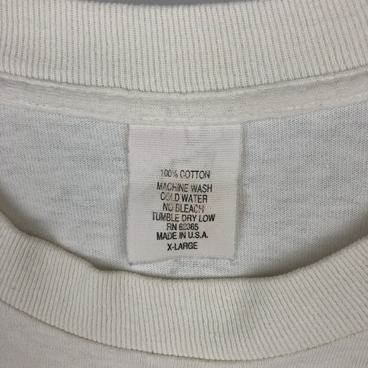 90'S rel.e.vant.products printed T-shirt, made in USA, men's size XL equivalent, vintage. cotton ivory Vintage Second Hand