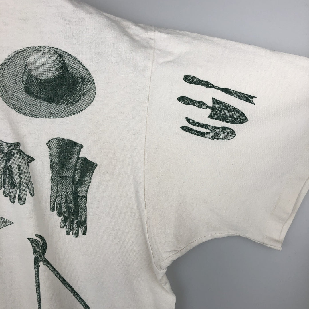 90'S rel.e.vant.products printed T-shirt, made in USA, men's size XL equivalent, vintage. cotton ivory Vintage Second Hand