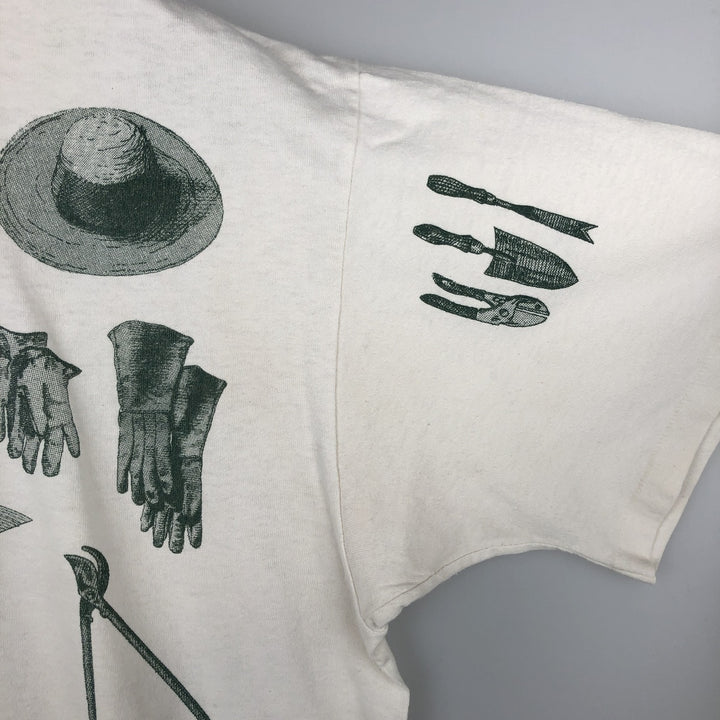90'S rel.e.vant.products printed T-shirt, made in USA, men's size XL equivalent, vintage. cotton ivory Vintage Second Hand