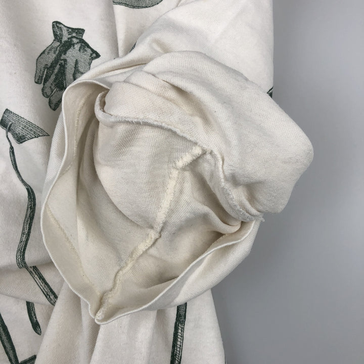 90'S rel.e.vant.products printed T-shirt, made in USA, men's size XL equivalent, vintage. cotton ivory Vintage Second Hand