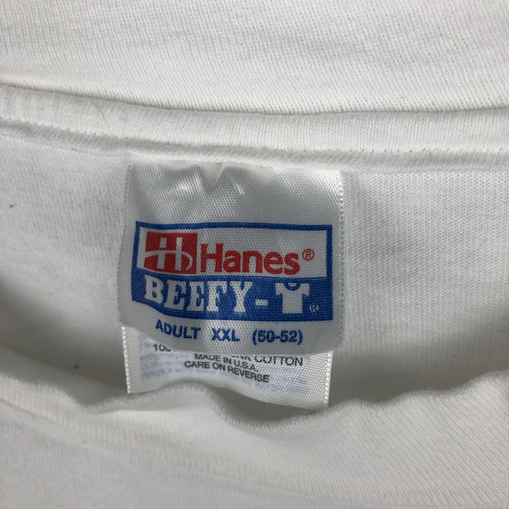 90'S Hanes BEEFY-T JESUS CHRIS print T-shirt, Made in USA, Men's XXL equivalent, Vintage. cotton white type Vintage Second Hand