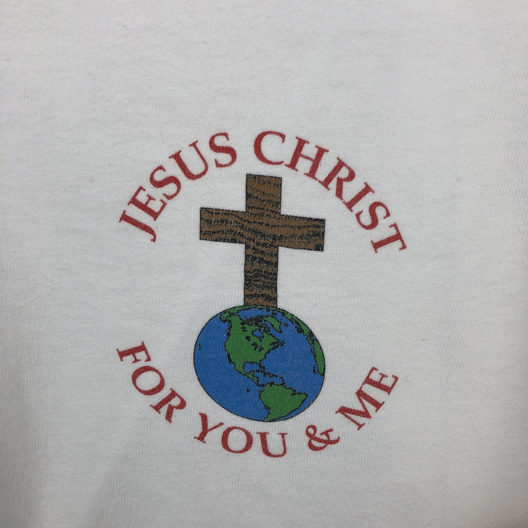 90'S Hanes BEEFY-T JESUS CHRIS print T-shirt, Made in USA, Men's XXL equivalent, Vintage. cotton white type Vintage Second Hand