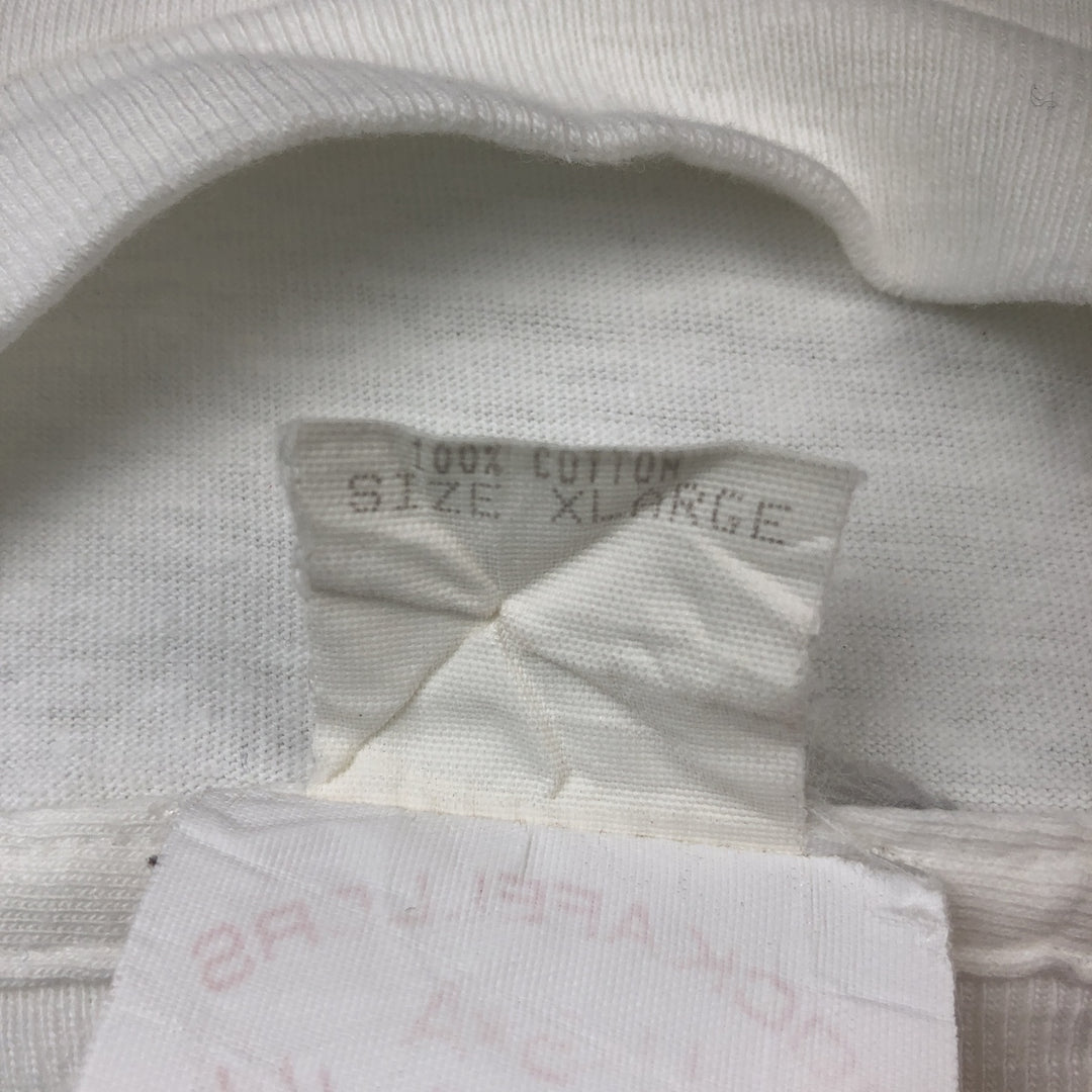 90'S ROCKAFELLERS Print T-Shirt, Made in USA, Men's XL equivalent, Vintage cotton white type Vintage Second Hand