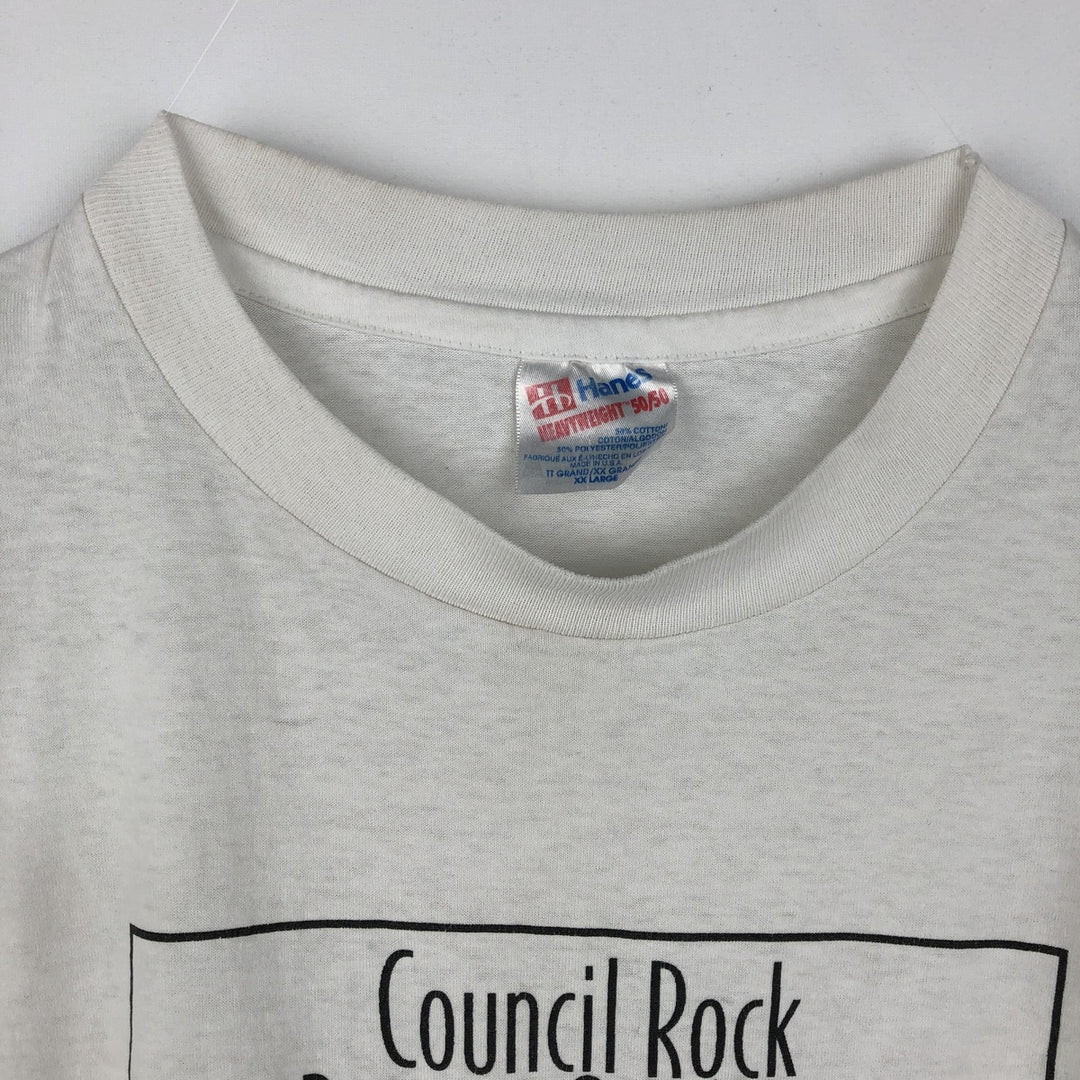 90'S Hanes HEAVYWEIGHT 50 cotton white type Vintage Second Hand