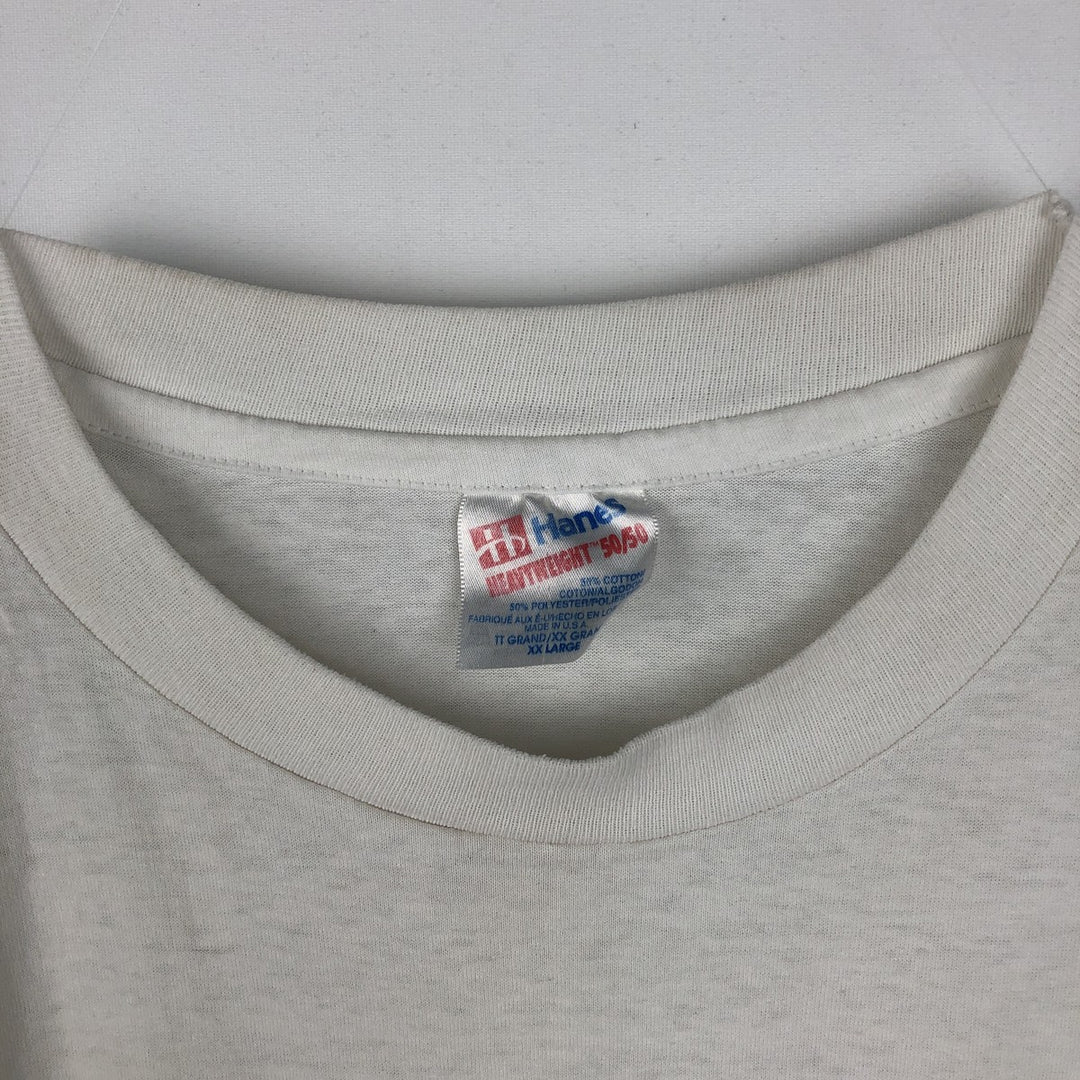 90'S Hanes HEAVYWEIGHT 50 cotton white type Vintage Second Hand