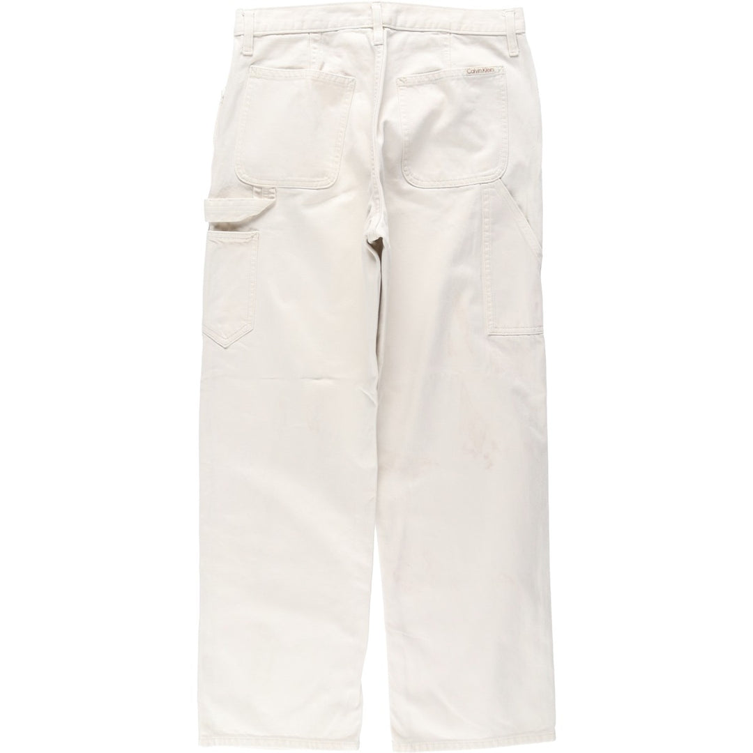 Calvin Klein denim painter pants, men's size W33 (approx.) cotton ivory Vintage Second Hand