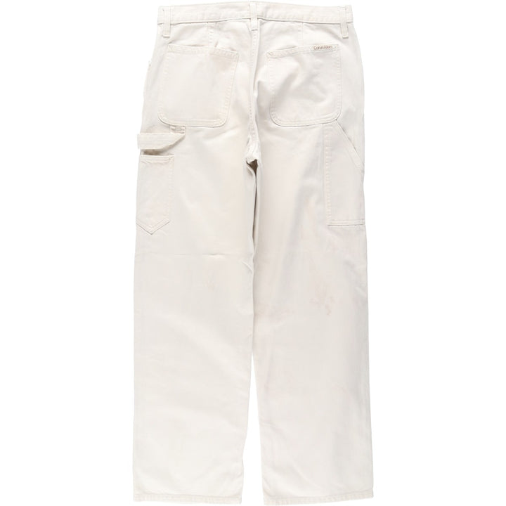 Calvin Klein denim painter pants, men's size W33 (approx.) cotton ivory Vintage Second Hand
