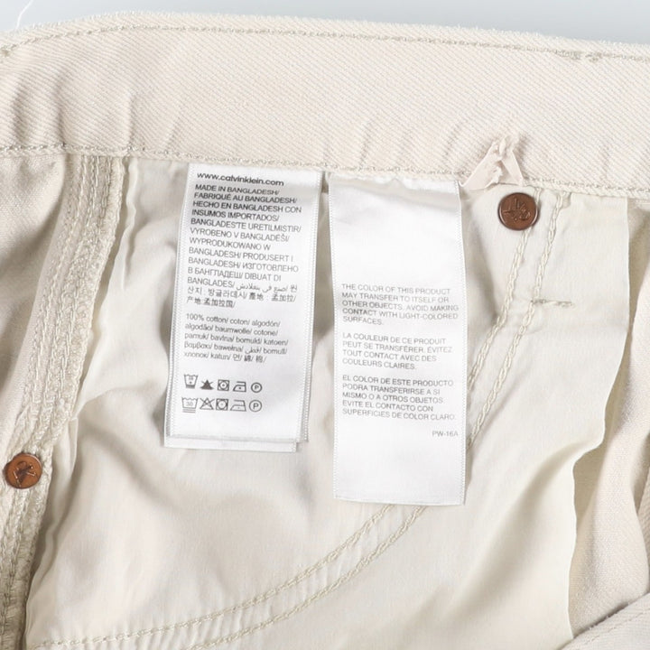 Calvin Klein denim painter pants, men's size W33 (approx.) cotton ivory Vintage Second Hand