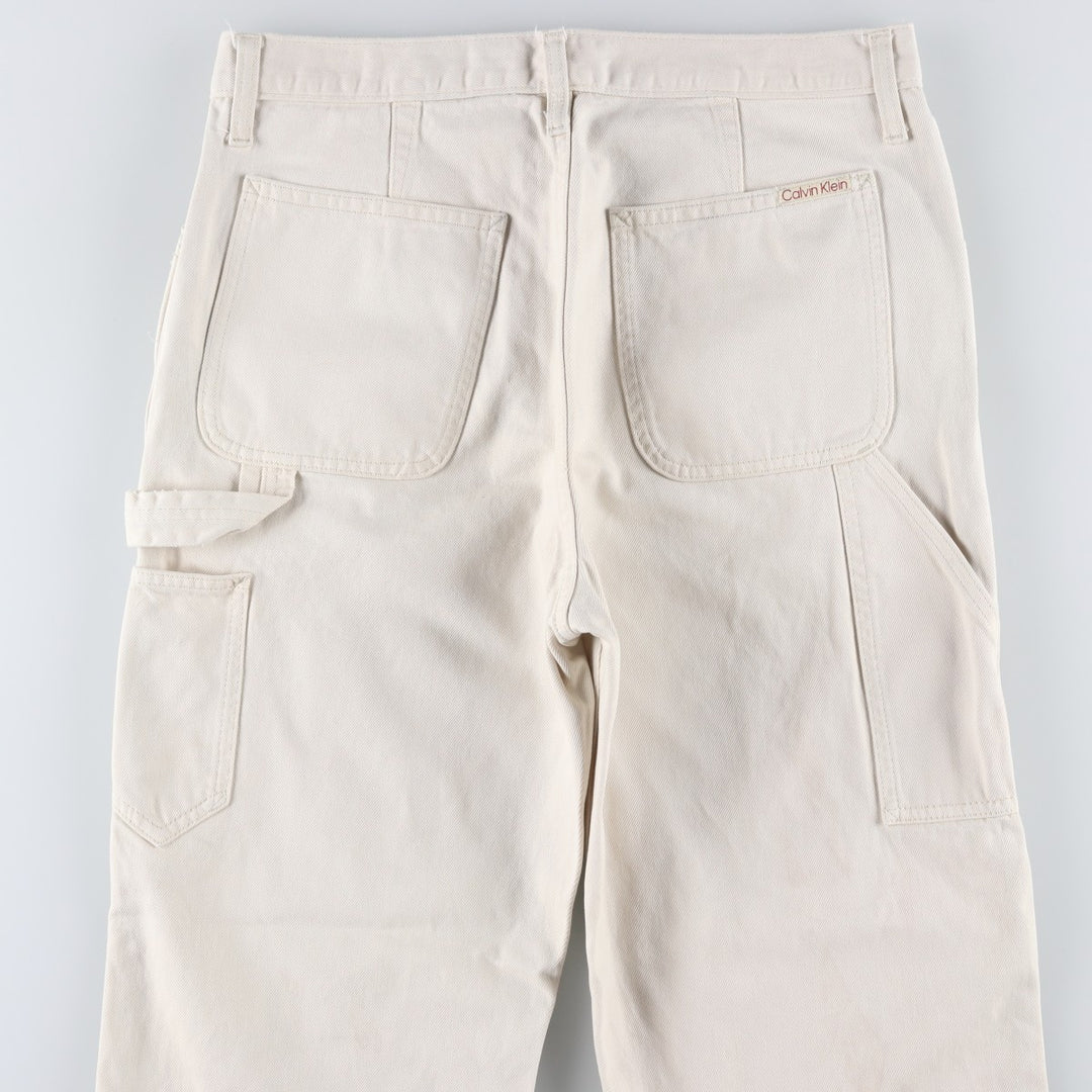 Calvin Klein denim painter pants, men's size W33 (approx.) cotton ivory Vintage Second Hand